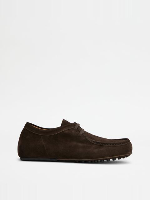Tod's LOAFERS IN SUEDE - BROWN