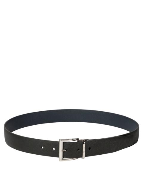Prada Prada Reversible Saffiano Leather Belt Black