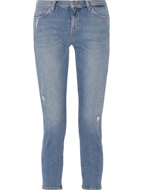 Other Designers Cropped distressed mid-rise skinny jeans