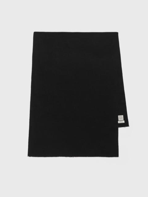 TOTEME Wide classic wool scarf black