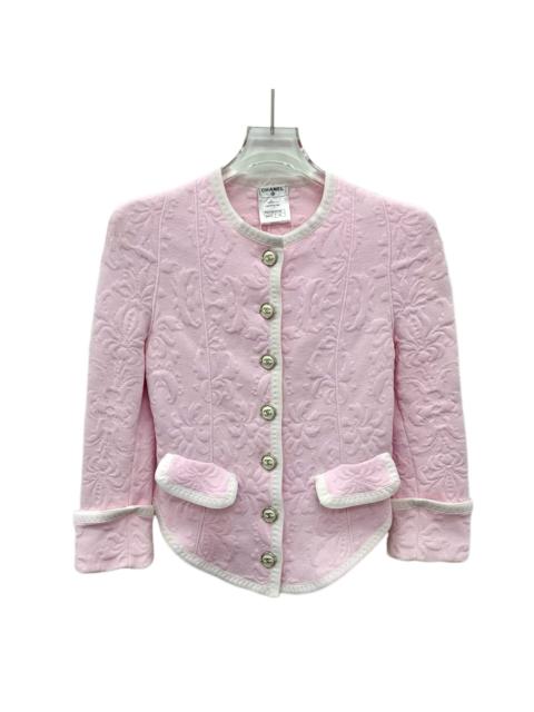 CHANEL Chanel Crew Neck Single-Breasted Long Sleeve Jacket Pink
