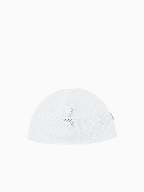 EMPORIO ARMANI ICON PUNCH-STITCH LINEN BLEND CAP