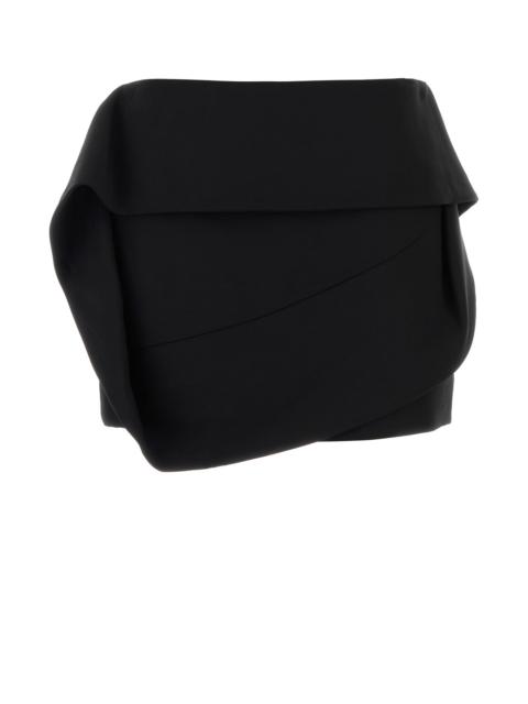 FERRAGAMO Black viscose blend mini skirt