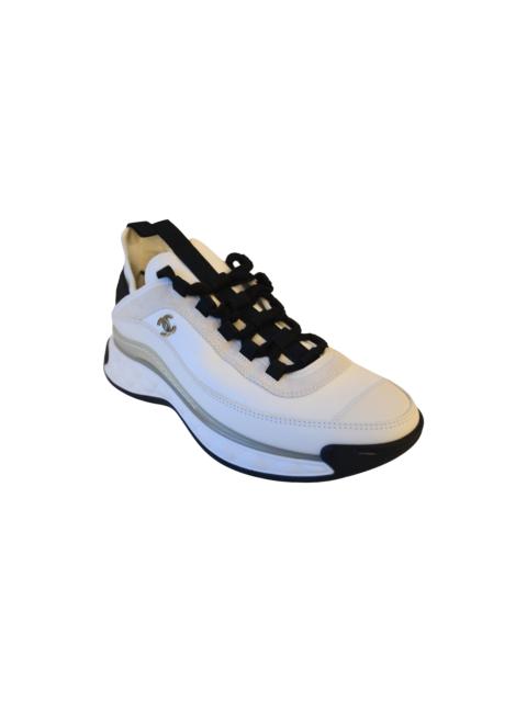 CHANEL Chanel Interlocking CC Logo Suede Chunky Sneakers Ivory