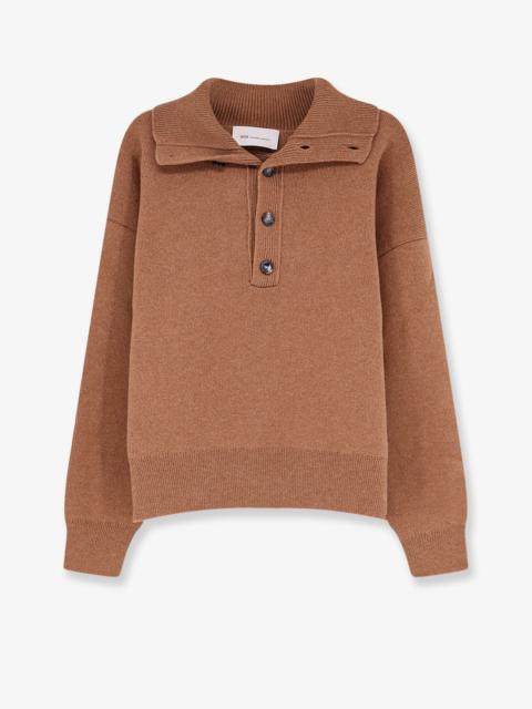 AMI Paris AMI Paris Wool Knit Cardigan Brown