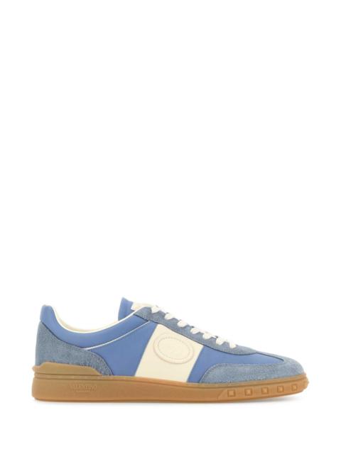 Valentino Valentino Garavani Men Light Blue  Suede And Fabric Upvillage Sneakers