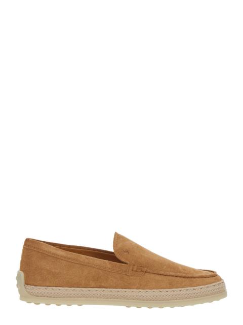 Tod's Tod's Women Loafers With Crocodile-Embossed Logo In Brown Suede For Women