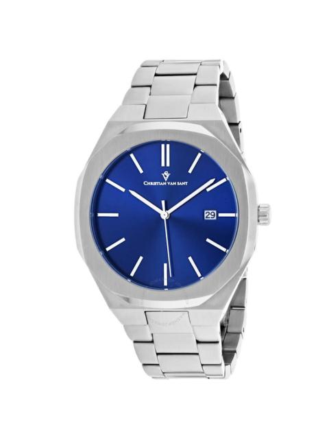 Other Designers Christian Van Sant Octavius Slim Quartz Blue Dial Men's Watch CV0522
