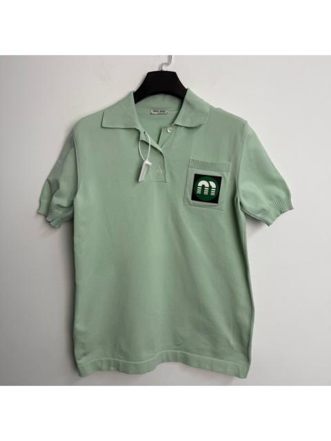 Miu Miu Miu Miu Green Knit Polo Top