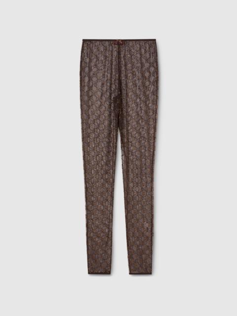 GUCCI Tulle leggings with GG crystals