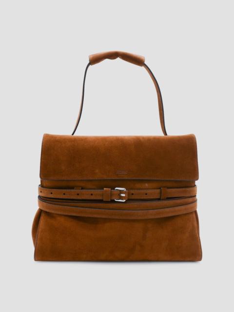 Moschino Moschino Brown Leather Suede Top Handle Bag