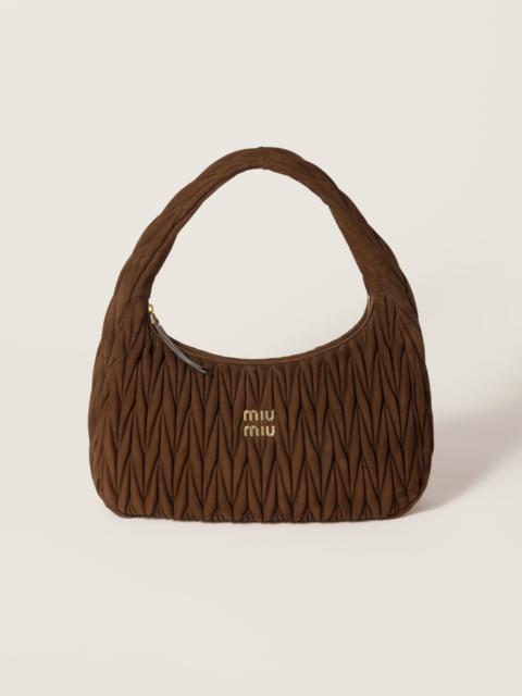 Miu Miu Wander matelassé suede bag