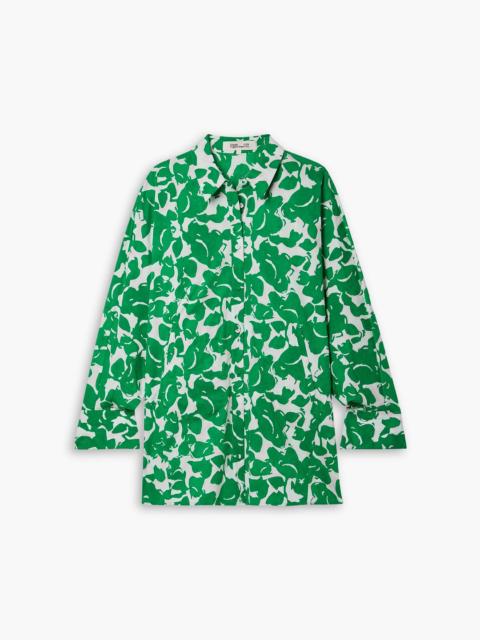 DIANE VON FURSTENBERG Caleb oversized printed cotton-blend shirt