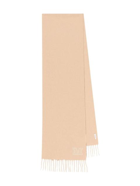 Max Mara Camel stole with Monogram embroidery