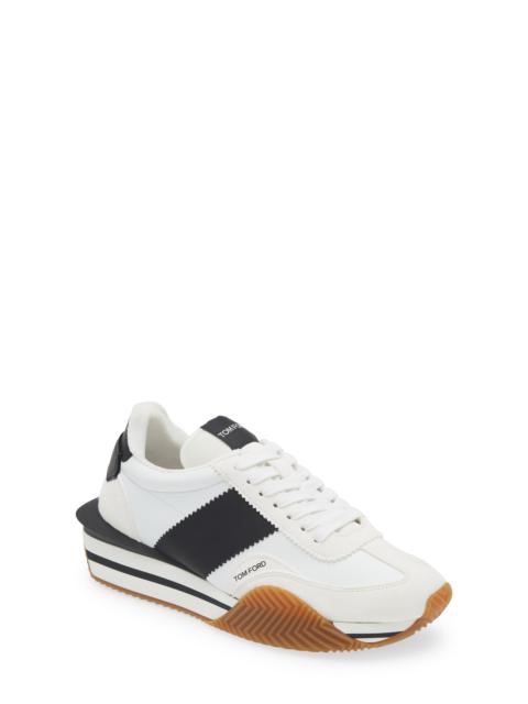 TOM FORD TOM FORD James Sneaker in White/Black/Cream at Nordstrom