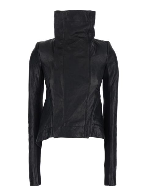 Rick Owens Rick Owens Women 'Naska Biker' Black Jacket With Oversized Funnel Neck And Double-Breasted Closure I