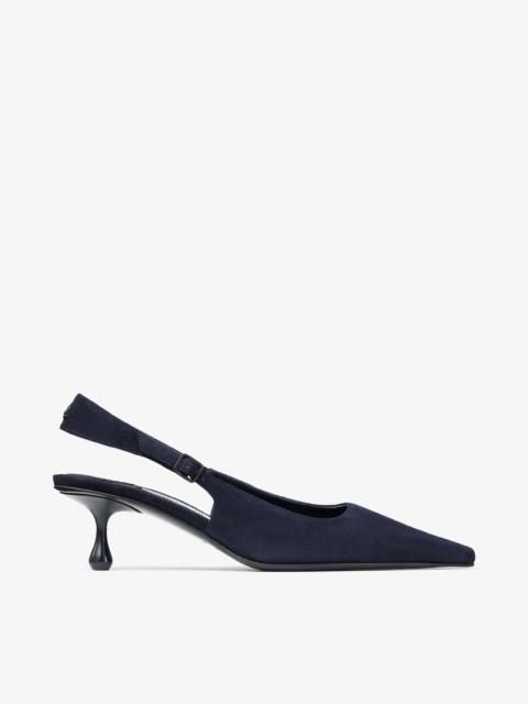 JIMMY CHOO Amel 50
Marine Suede Slingbacks