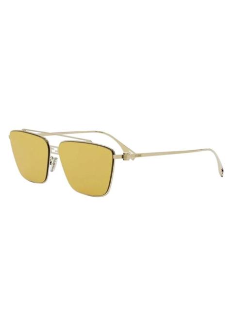 FENDI Fendi Yellow Square Ladies Sunglasses FE40110U 30L 59
