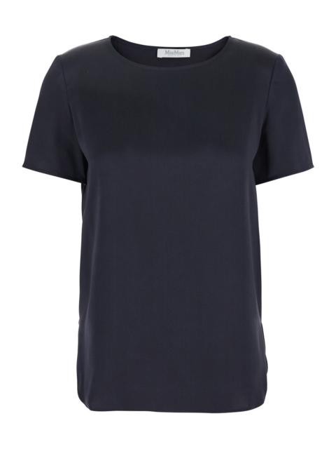 Max Mara Max Mara Women 'Dida' Blue Crewneck T-Shirt In Silk Woman