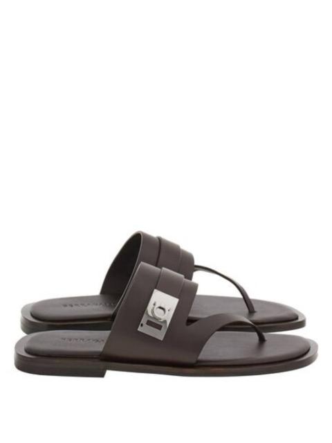 FERRAGAMO Ferragamo Dickens Leather Thong Sandals, Size 9