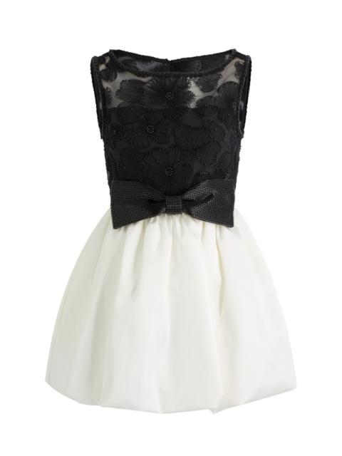 Self-portrait Bead-embellished Tulle and Satin Mini Dress