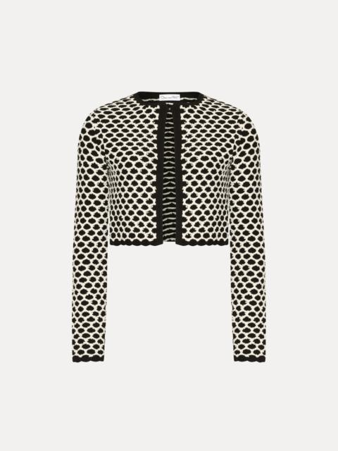 Oscar de la Renta HONEYCOMB SEQUIN KNIT JACKET