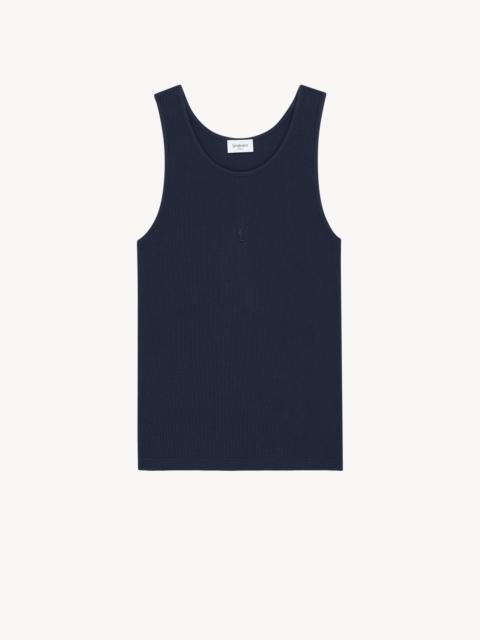 SAINT LAURENT CASSANDRE TANK TOP IN RIBBED COTTON JERSEY