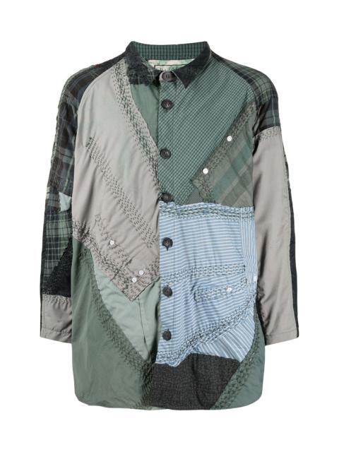 By Walid PATCHWORK COTTON SHIRT