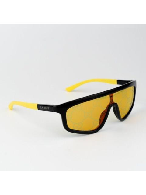 GUCCI NEW Gucci GG1736S 004 Black Yellow Mirror GG Pattern Logo Women Sunglasses