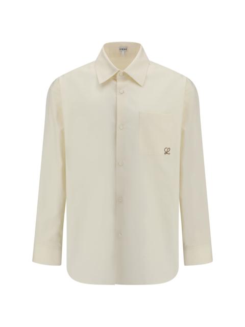 Loewe Loewe Men Cotton Shirt With An Embroidered Anagram Logo