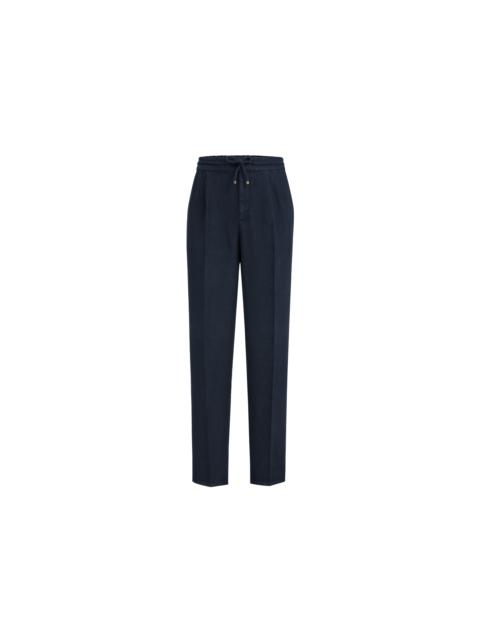 Brunello Cucinelli Brunello Cucinelli Trousers with drawstring in Navy Blue at Nordstrom