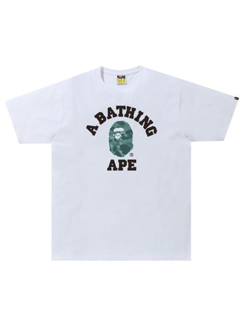 A BATHING APE® BAPE Color Camo College Tee 'White/Green'