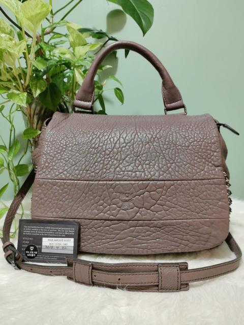 MCM MCM 2way leather flapbag taupe leather