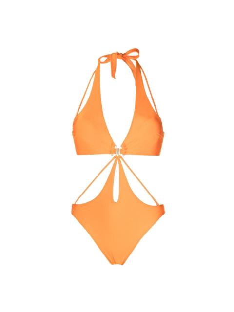 Cult Gaia cut-out detail halterneck swimsuit