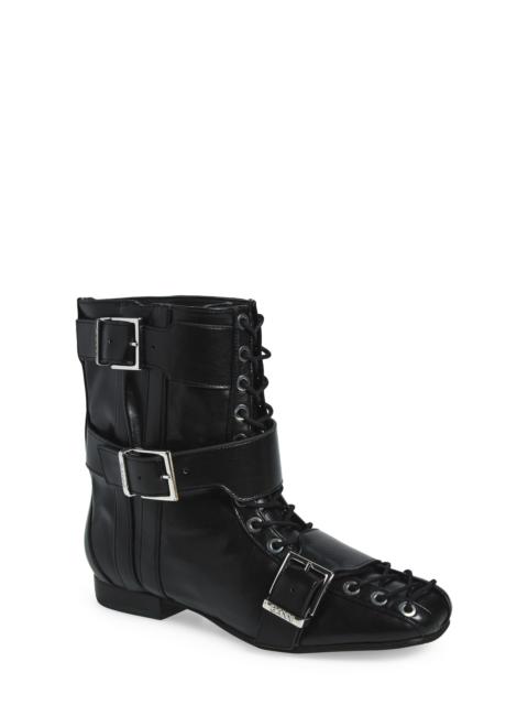 GANNI Ganni Lace-Up Boot in Black at Nordstrom