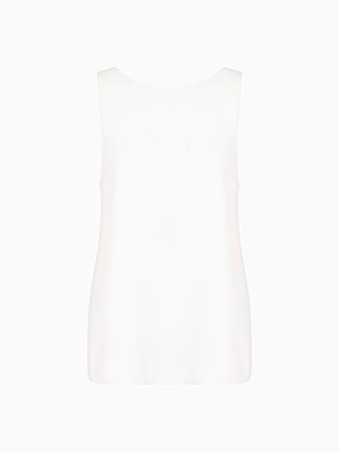 EMPORIO ARMANI TOP WITH FLUID CRÊPE PANEL AT THE BACK