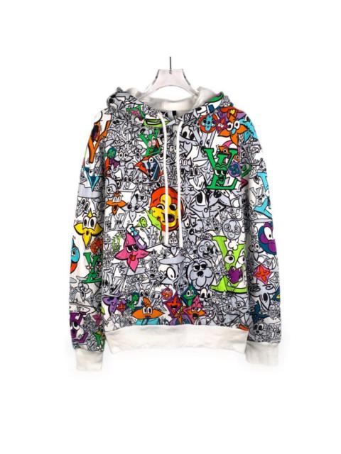 Louis Vuitton Louis Vuitton 2023 All-Over Print Hooded Color-Blocked Cotton Long Sleeve Sweatshirt