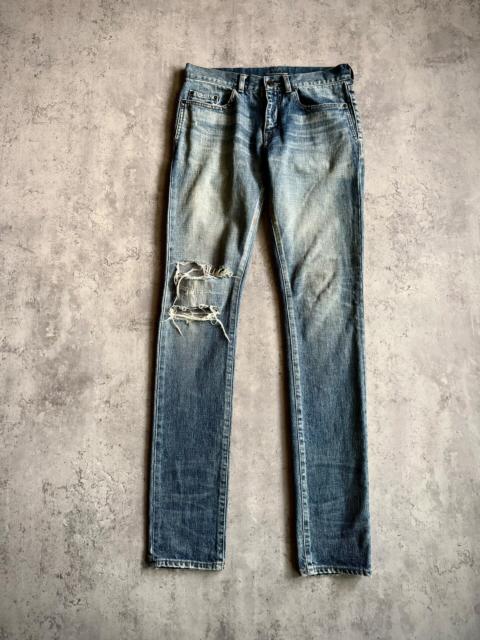SAINT LAURENT Saint Laurent 19SS D02 Blue Washed Distressed Denim Jeans