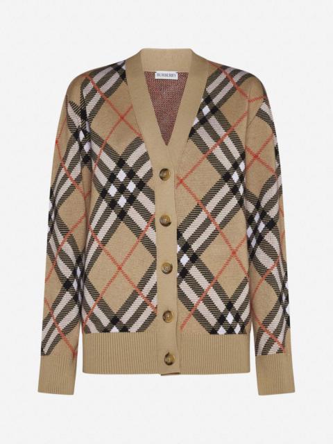 Burberry Check motif wool cardigan