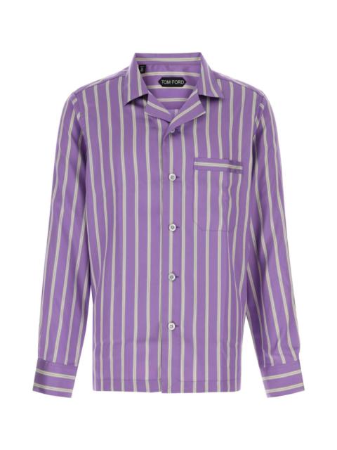 green emerald velvet dress Embroidered striped linen shirt main image 0