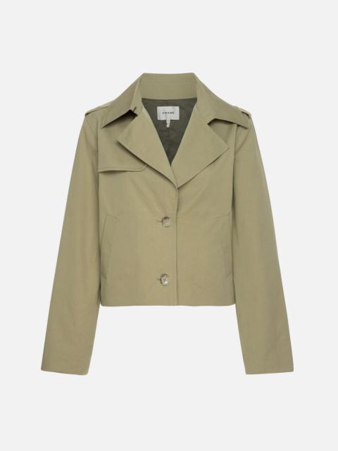 FRAME Short Trench Jacket in Khaki