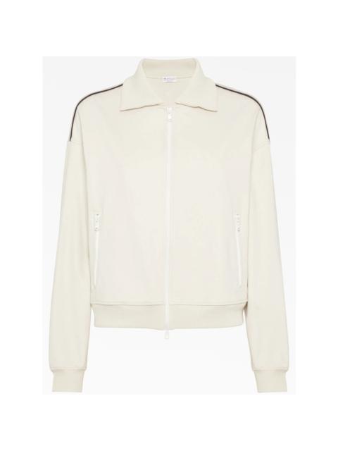 Brunello Cucinelli Brunello Cucinelli Wooff White Zip Jacket