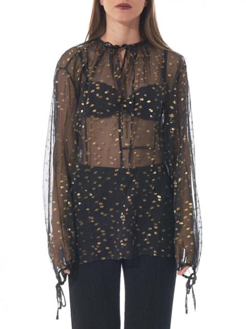 Haider Ackermann Gold Detail Sheer Tunic