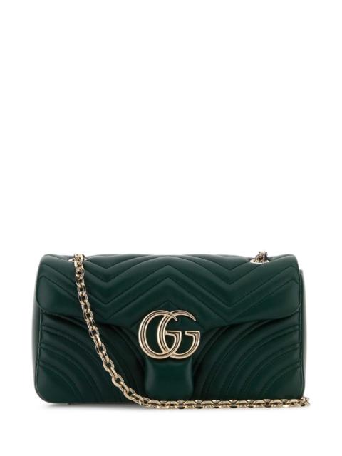 GUCCI Gucci Women Dark Green Nappa Leather Medium Gg Marmont Shoulder Bag