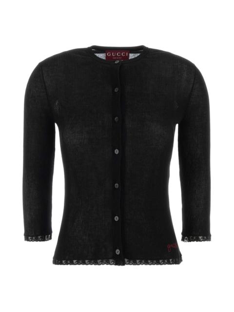 GUCCI Black Cotton Cardigan