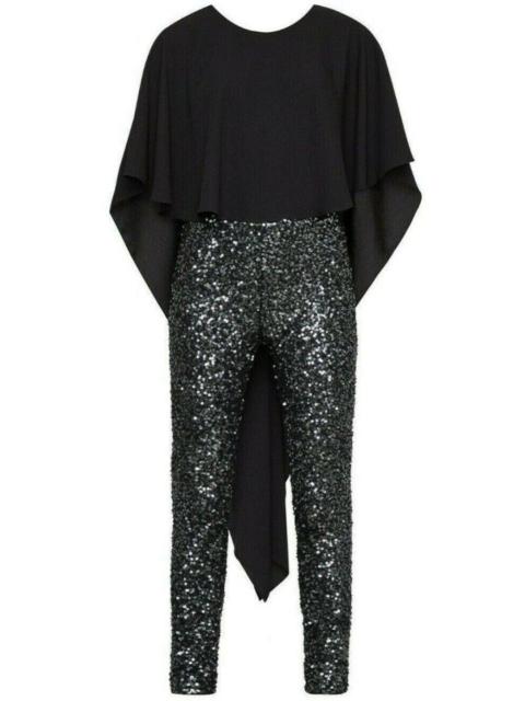 Other Designers Sequined Cape Sleeves Jumpsuit