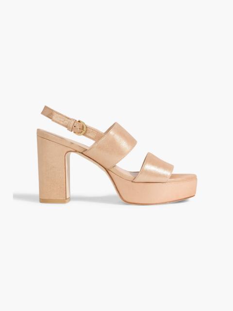 Stuart Weitzman Ono metallic suede platform sandals