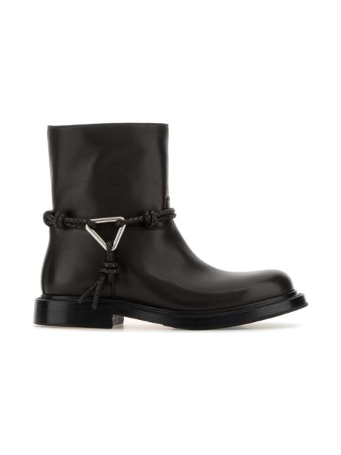 Bottega Veneta Dark Brown Leather James Ankle Boots