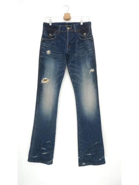 Other Designers Distressed Denim - Fire Rare! OBELISK Japan Lowrise Distressed Flared Jeans