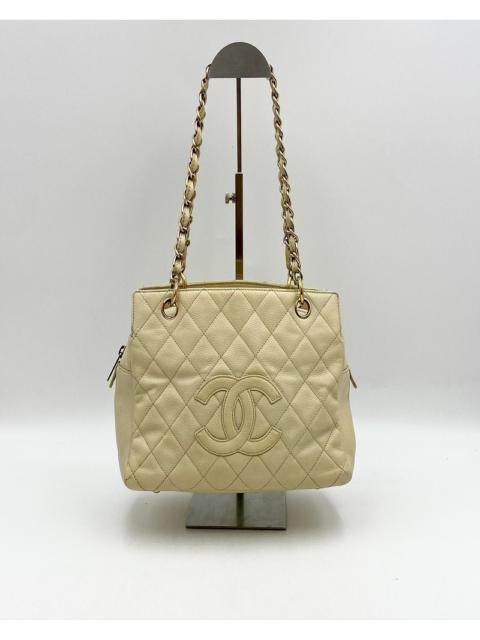 Chanel No.8 Beige Caviar Square Bag